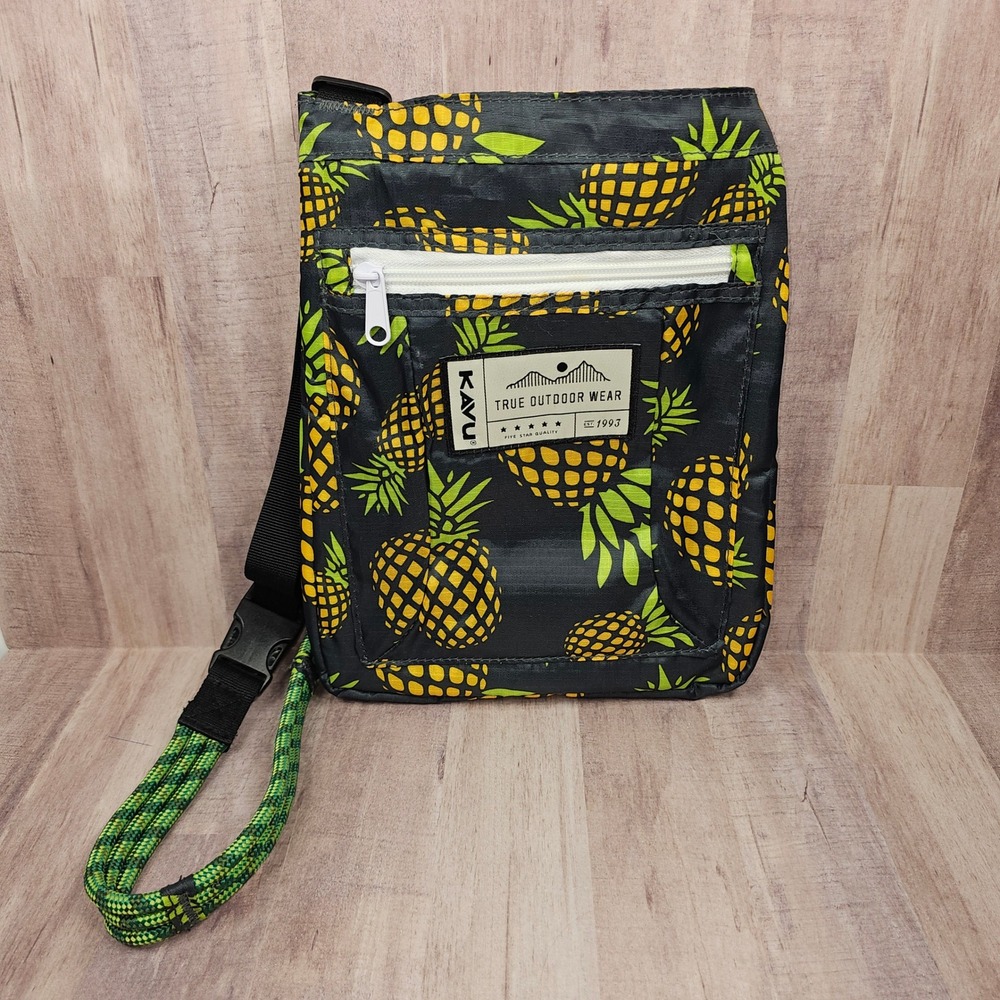 KAVU Keeper Crossbody Bag Pineapple Print Adjustable Rope Strap